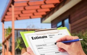 writing an estimate on a clipboard